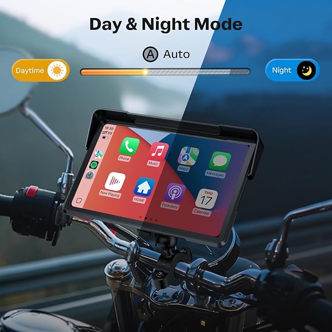 WonVon 7 Inch Wireless Motorcycle Carplay GPS Navigation System - Image 7