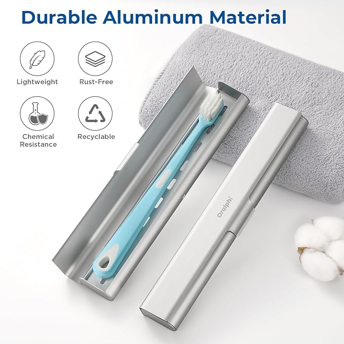 2 Pack Aluminum Toothbrush Travel Case, Portable Travel Toothbrush Holder - Image 2