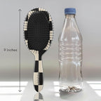 FRAMAR Checkered Print Hair Brush Detangler – Wet Hair Brushes For Women, Womens Hair Brush, Black and White Checkered Hair Accessories, Hairbrush For Women, Cepillos Para Cabello – Detangle Brush