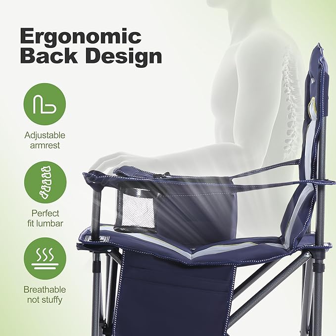 LET'S CAMP Oversized Folding Camping Chair Portable Outdoor Heavy Duty Padded - Image 8