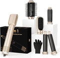 6 in ONE Hair Dryer Brush, Blow Dryer Curling Wand Hair Styling Tools Set, Ionic Hot Air Massage Oval Blowout, Left&Right Styler 100-120V