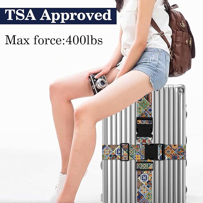 Boho Luggage Straps for Suitcases TSA Approved, Luggage Identifiers for Suitcase - Image 5