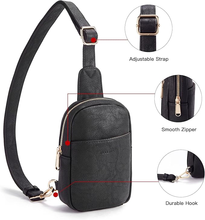 Telena Small Sling Bag for Women Leather Crossbody Fanny Packs Chest Bag for - Image 4