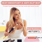 Oversize Silicone Heat Resistant Mat for Curling Irons, Hair Straighteners, Flat Irons and Hot Hair Styling Tools, Portable Wrap Pad Cover for Vanity, Travel, Salon(14.2" x 11.0")