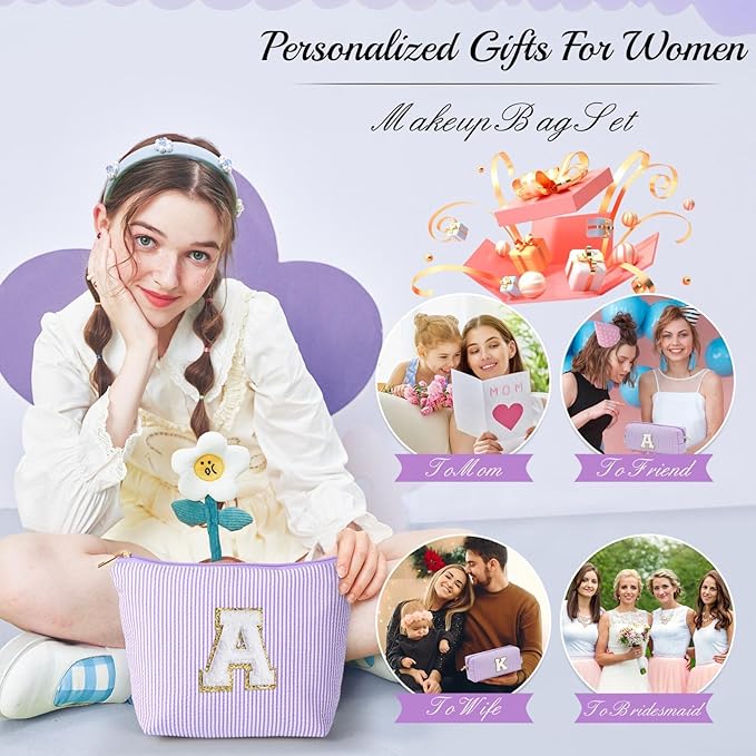 YOOLIFE Preppy Stuff Cute Cosmetic Bag Travel Bag - Image 3