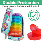 Serfeymi Weekly Travel Pill Organizer 2 Times A Day AM PM Upgraded Rainbow Pill - Image 5