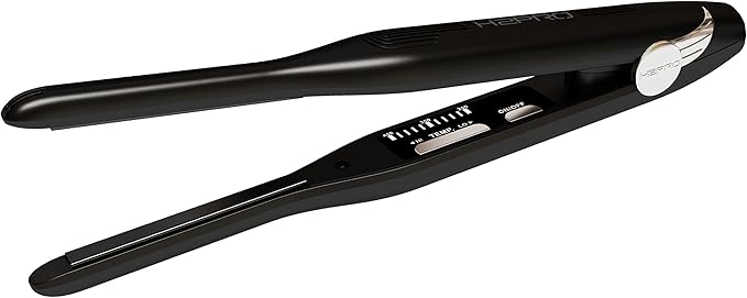 H2PRO Black Diamond 3/10" Tourmaline Ceramic Hair Straightener - Cutting Edge Professional Flat Iron for All Hair Types