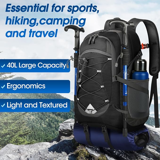 IGOLUMON Hiking Backpack 40L Packable Lightweight Camping Backpack Men Women - Image 6