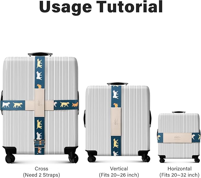 Luggage Straps for Suitcases, Adjustable Luggage Elastic Belt, Travel - Image 3
