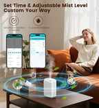 Waterless Essential Oil Diffuser 3000 Sq.Ft Coverage for Large Home Hotel Office, 400ml Cold Air Scent Machine for Aromathrapy, Bluetooth App Control, Quiet No-Noise Aroma Diffuser Wall Amount