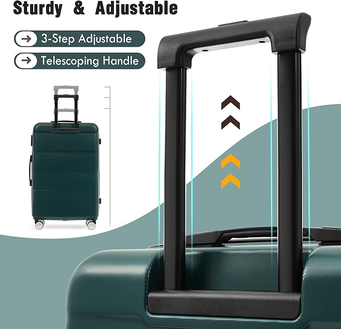 Merax Luggage Sets of 3 Piece Carry on Suitcase Airline Approved, Hardcase - Image 5