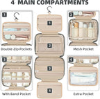 BAGAIL Hanging Toiletry Bag for Women Water-resistant Cosmetic Bag Large - Image 4