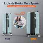 SHOWKOO Luggage Sets Expandable PC+ABS Durable Suitcase Double Wheels TSA Lock - Image 5