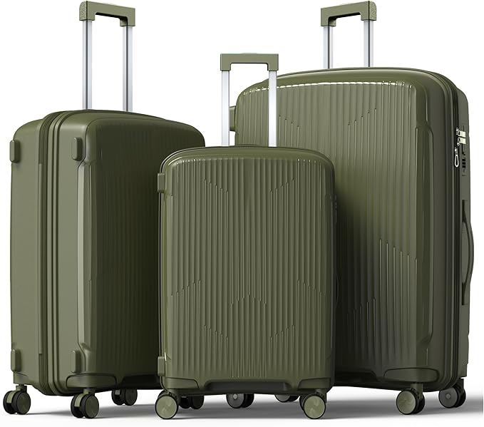 Nazhura Luggage Set, 3-Piece Hardside Suitcase Set, 20-inch Carry On, 28-inch by NazhuraGoodCompanionAtHome
