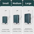 Lightweight Luggage with Spinner Wheels & YKK Zipper, 3-Piece Suitcase ABS+PC - Image 2