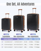 LIGHT FLIGHT Luggage Sets, 3 Piece Durable Suitcase Set - Image 7