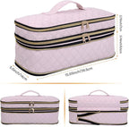Hair Dryer Travel Carrying Case, Curling Iron Storage Bag, Slim Expandable Handheld Dual-Layer Travel Storage Bag for Dryer/Hair Tool Organizer/Style Organizer