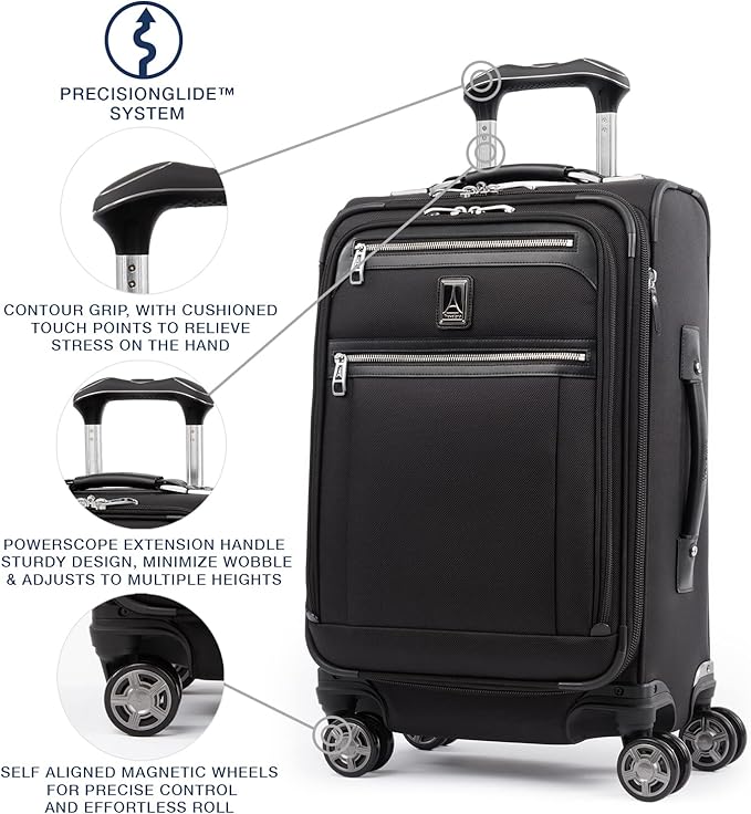 Travelpro Platinum Elite Softside Expandable Carry on Luggage, 8 Wheel Spinner - Image 2