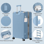 AnyZip Luggage PC+ABS Aluminum Frame Zipperless Checked Luggage Hard Shell - Image 4
