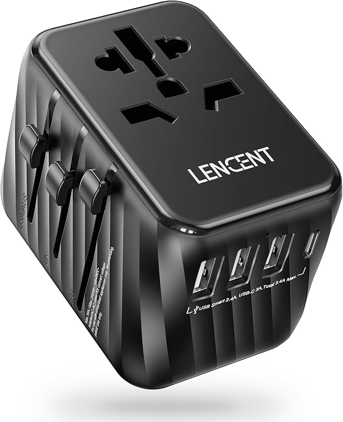 LENCENT Universal Travel Power Adapter, International AC Plug Adaptor by LENCENT
