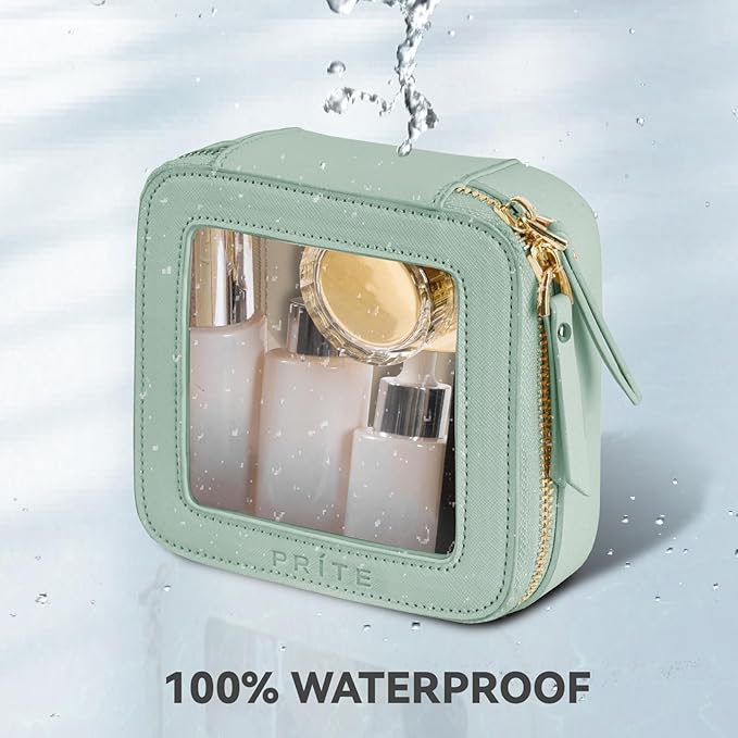 Prite Small Makeup Bag for Women Portable Clear Makeup Bag Cute Mini Waterproof - Image 5