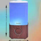 BlueHills Premium 2300 ML XL Large Essential Oil Diffuser Humidifier Combo for Large Room Home Huge Coverage Area 2 Liter Capacity Huge Diffuser with Décor LED Lights Square Dark Wood Grain - L003