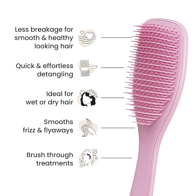 Tangle Teezer Ultimate Detangler Brush for Wet & Dry Hair, Eliminates Knots & Reduces Breakage for Straight to Wavy Hair Types, Amazon Exclusive Rosebud