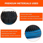 Curved Wave Brush for Men 360 - Medium Hard Palm Hair Brushes with Boar Bristles for Black Hair Wavers to Creating 360 Waves (Stripes Blue)