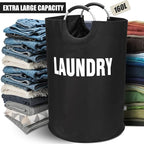 DOKEHOM 160L XX-Large Laundry Basket, Collapsible Laundry Bag, Foldable Laundry - Image 6