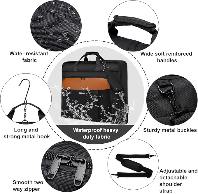 Garment Bag Travel Suit Bag for Men Large 40-Inch Carry on Garment Bag Up to 3 - Image 5