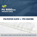 ANYOO Waterproof Rain Poncho Lightweight Reusable Hiking Hooded Coat Jacket - Image 2