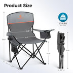 ALPHA CAMP Camping Chair 2 Pack Portable Chair - Image 3