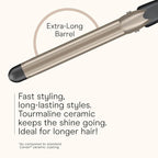 INFINITIPRO BY CONAIR Tourmaline Ceramic Long Barrel 1-Inch XL Curling Iron, 1-Inch Extra Long Barrel Produces Classic Curls, Hair Curler for Use on All Hair, Dark Grey