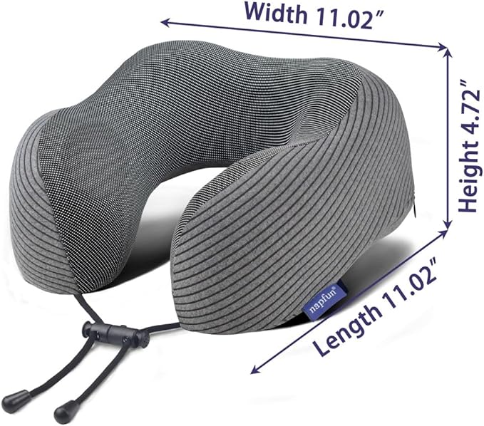 napfun Travel Pillow, 100% Pure Memory Foam Neck Pillows - Image 4