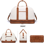 Weekender Bag for Women Canvas Overnight Bag Large Travel Tote Bag Carry on - Image 3