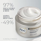 RoC Derm Correxion Neck Cream with Hyaluronic Acid + Advanced Retinol to visibly Tighten & Lift Horizontal Neck Lines, Facial Moisturizer to Contour Face (1.7 oz) with RoC Retinol Eye Packette
