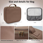 Travel Makeup Bag with LED Mirror Travel Makeup Organizer with 3 Lighted - Image 5