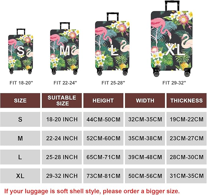 WUJIAONIAO Travel Luggage Cover Baggage Suitcase Cover Protector Skins 18-32 - Image 6