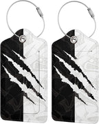 Black Against White Pattern Luggage Tags by OUZPGAQ