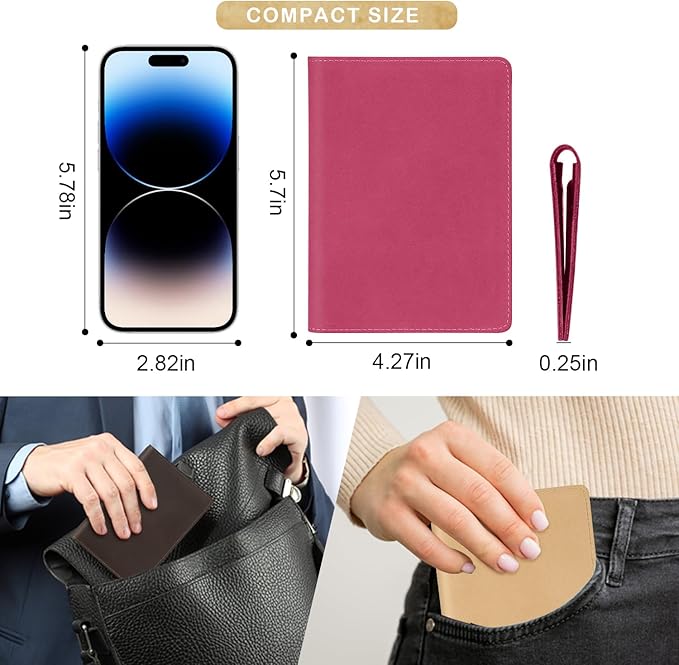 Real Leather Passport Holder for Women Men Travel, Handmade Passport Wallet - Image 5