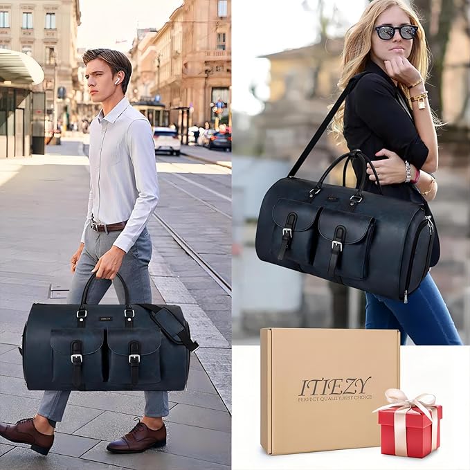 Garment Bag for Travel, Convertible Carry on Garment Duffel Bag for Men 3Pcs - Image 2
