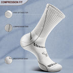 BULLIANT Compression Socks for Men 6Pairs, Athletic Crew Socks Cushioned For - Image 4