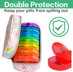 Serfeymi Weekly Travel Pill Organizer 2 Times A Day AM PM Upgraded Rainbow Pill - Image 5