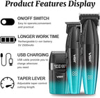 VGR 640S3 Professional 3 in 1 Hair Cutting Kit, 9000RPM Hair Clippers for Men Professional Hair Trimmer & Foil Shavers Set, Cordless Mens Barber Combo for Home, for Him(Green)