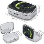 Metal 2 Compartment Pill Organizer Travel Friendly Portable Compact Pill Box - Image 2