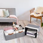 Large Fabric Storage Bins, Foldable Fabric Storage Baskets - Image 2