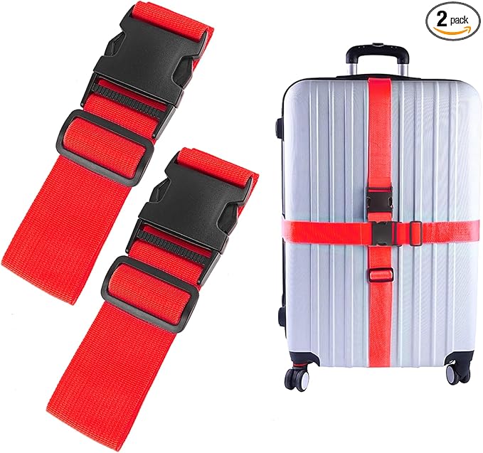 2Pcs Luggage Straps for Suitcase Travel Accessories TSA Approved, 80In Long by Ajmyonsp