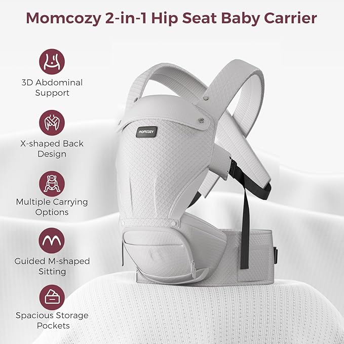 Momcozy Baby Carrier with Hip Seat, 2-in-1 Forward-Facing Carry - Image 2