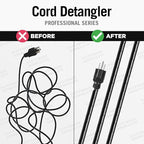 CORD DETANGLER for Clippers, Curling Irons, Hair Straighteners & Blow Dryers (10-Feet, Black)