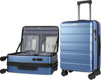 KROSER Carry On Luggage with Spinner Wheels & Built-in TSA Lock, Expandable Top by KROSER